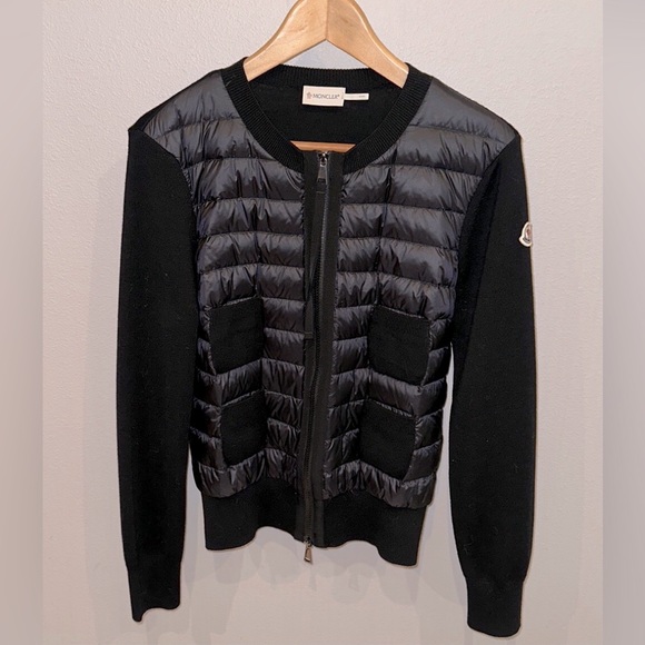 MONCLER Padded Wool Cardigan, Small - Picture 2 of 6